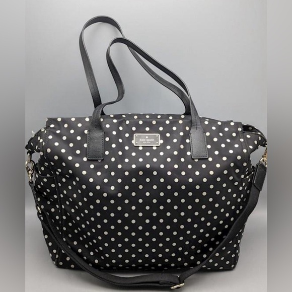 Kate Spade Black & White Polka Dotted Diaper Bag - Picture 1 of 12